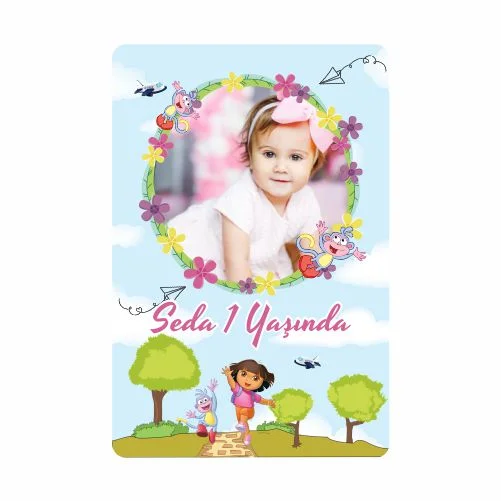 Dora Temalı Doğum Günü Magneti